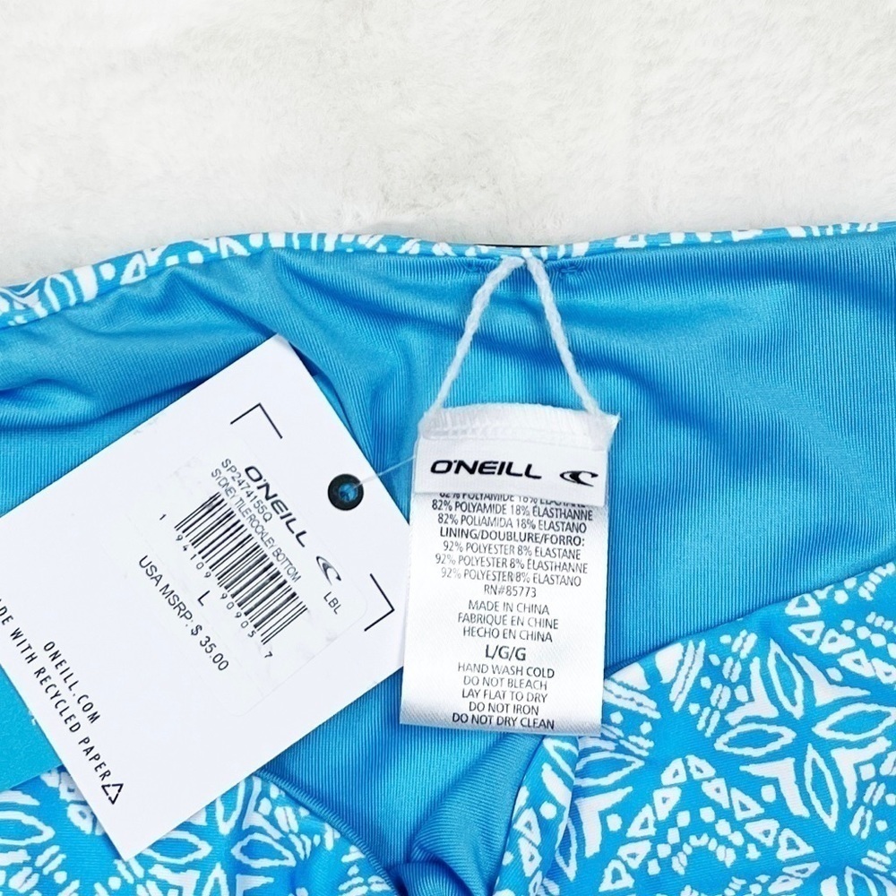 Nwt O’neill Sydney Tile Rockley Bikini Bottoms Blue White — image 5 of 6